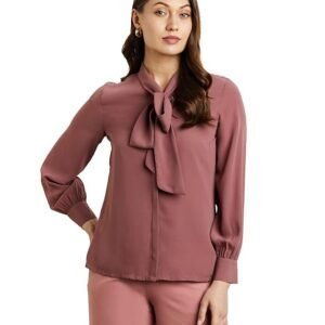 symbol premium women's bow tie top (regular fit | solid | desk to dinner) (available in plus sizes)