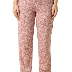 van heusen women cotton printed lounge pyjama functional pocket, ultra soft, drawstring waist