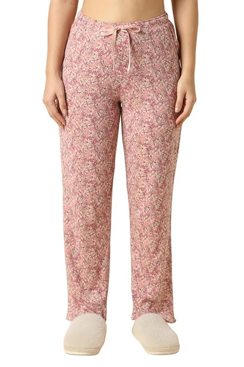 van heusen women cotton printed lounge pyjama functional pocket, ultra soft, drawstring waist van heusen women cotton printed lounge pyjama functional pocket, ultra soft, drawstring waist