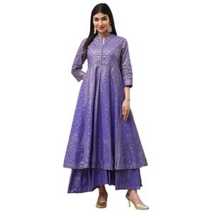 women cotton flared printed dress