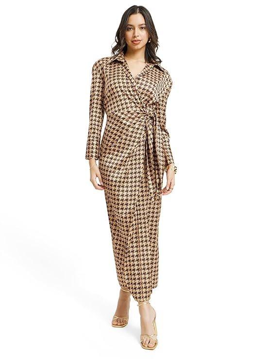 fablestreet women's casual shirt collar printed polyester midi dress fablestreet women's casual shirt collar printed polyester midi dress