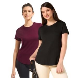 wellbi bamboo women’s tshirt – ultra soft, breathable & sustainable | premium cotton blend for supreme comfort