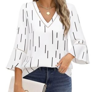 timeson women's business casual tops 3/4 sleeve dressy blouses office work shirts
