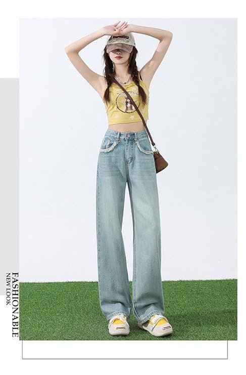 mastyle® women's stylish light colored high waisted widast leg jeans | mastyle® women's stylish light colored high waisted widast leg jeans |