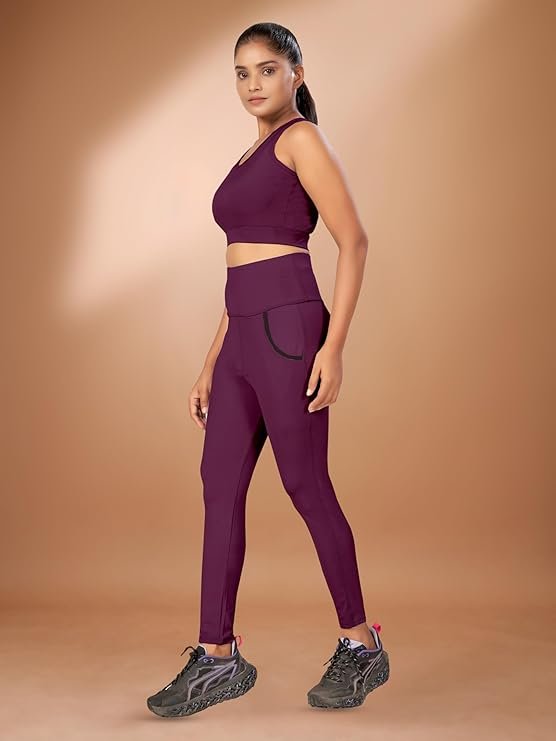 women's gym wear top leggings set combo, solid track suit for women's, women's gym wear top leggings set combo, solid track suit for women's,