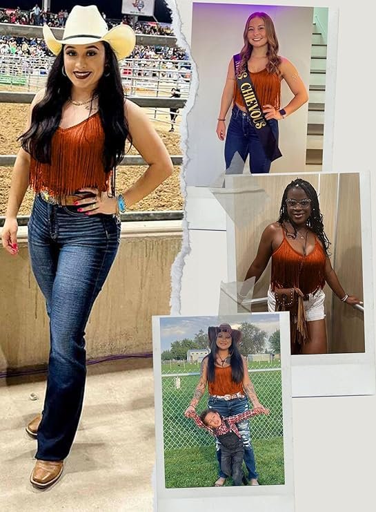 womens western cowgirl fringe top country concert outfits festival tassel hem boho rodeo womens western cowgirl fringe top country concert outfits festival tassel hem boho rodeo