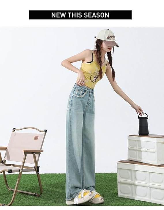 mastyle® women's stylish light colored high waisted widast leg jeans | mastyle® women's stylish light colored high waisted widast leg jeans |