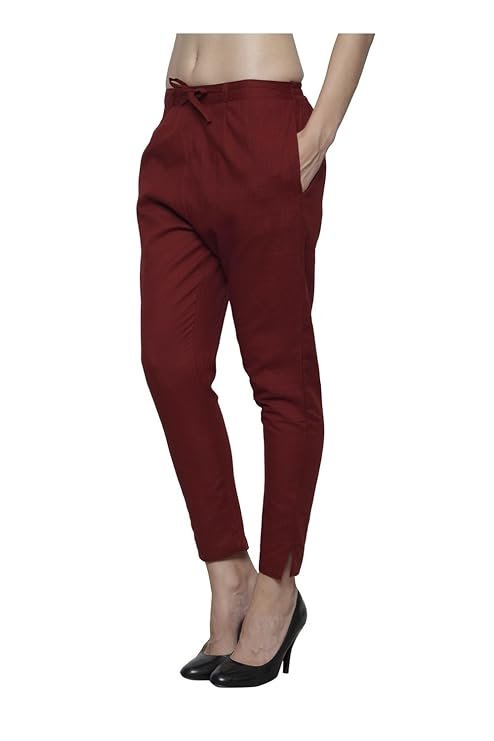 pistaa's women's combo of cotton slub cigratte pant regular trouser bottom pistaa's women's combo of cotton slub cigratte pant regular trouser bottom