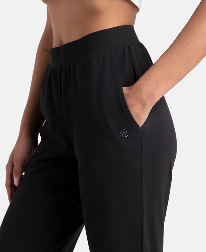 jockey 1302 women's super combed cotton elastane stretch relaxed fit trackpants with side pockets jockey 1302 women's super combed cotton elastane stretch relaxed fit trackpants with side pockets