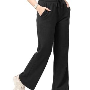 fflirtygo women’s wide leg pants with pockets | premium cotton lounge wear