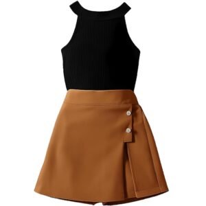 top with a line skirt set