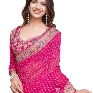 georgette pink saree
