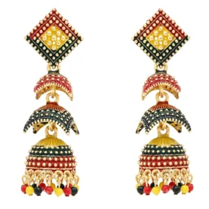 meenakari jhumka earrings