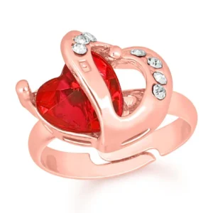 dual heart love finger ring