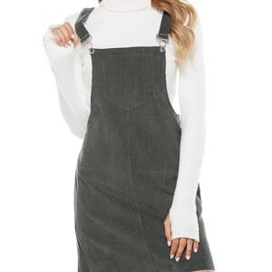 bib overall skirt mini dressmaterial typepolyester rise stylehigh closure typehook and loop styledress occasion typeparty,casual lengthknee length